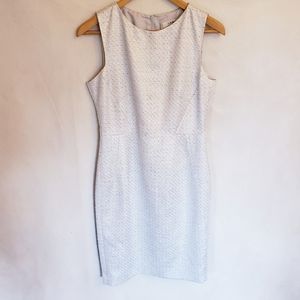 LK Bennett Silver Sleeveless Sheath Dress, Sz 6